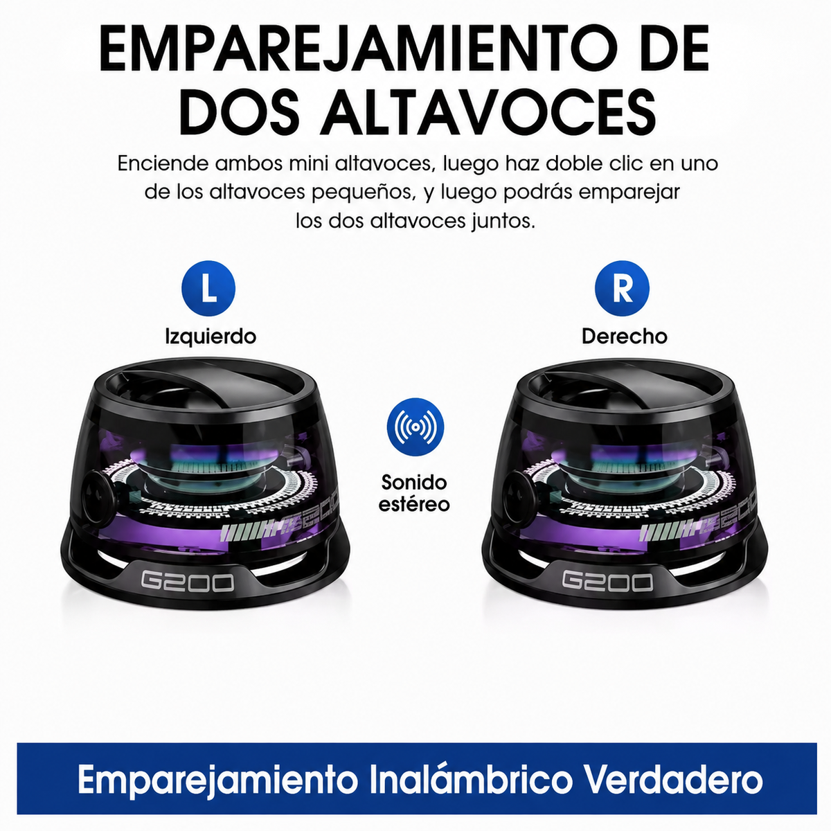 Parlante Magnético Bluetooth® 360° – Potente Sonido Portátil con Luces LED RGB