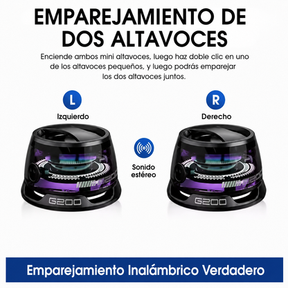 Parlante Magnético Bluetooth® 360° – Potente Sonido Portátil con Luces LED RGB